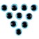 Elose -based eyes, set of 10 pcs., Size 1 pc. - 6 mm, blue color with sparkles