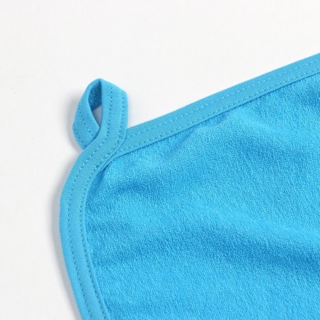 Baby towel, corner, terry, size 90x105 cm, blue color-3