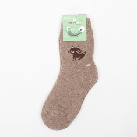 Woolen children's socks "cats", color mix, size 22-3