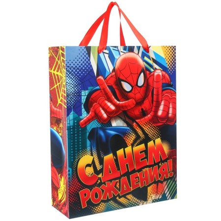 Gift package "Happy Birthday" 31x40x11 cm, packaging, spider-man-2
