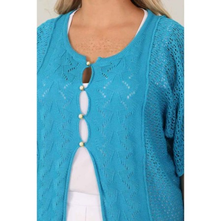 Cardigan female, size 56, blue color-14