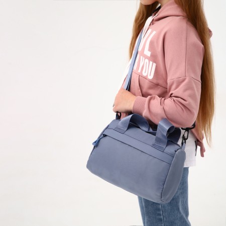 Sports bag with lightning, external pocket, gray color-7