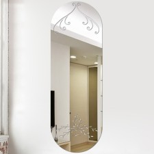 Wall mirror, interior, mirror stickers, decor on the wall, panel 45 x 15 cm
