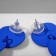 Earrings Metal "Azelia" circles, trio, blue color