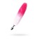 Anal plug, with a white-pink tail, metal, silver, 45 cm, d = 3.3 cm