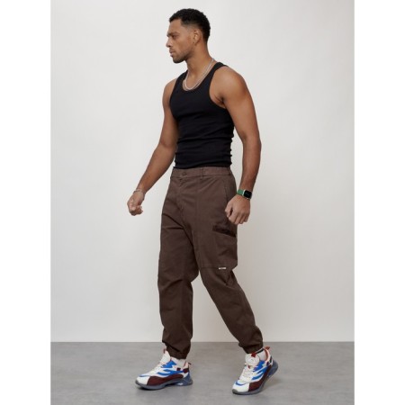 Cargo jeans men, size 46-48, brown color-1