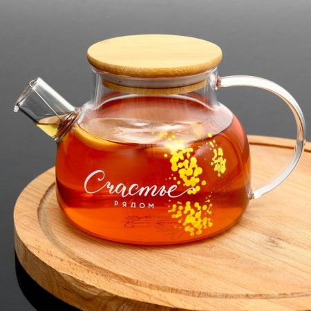 The kettle "Happiness is near. Tender mimosa ", 800 ml-4