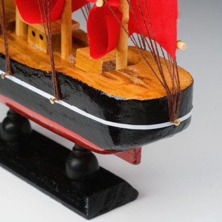Souvenir small "Vostok" ship, black sides with a white strip, red sails, mix 22 × 5 × 21 cm-9
