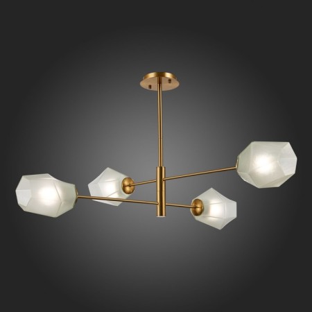 Ceiling EVOLUCE lamp. Sle205202-04. Terramo. 4x60 watts, E27, 86.5x86.5x51.5 cm, brass color-2