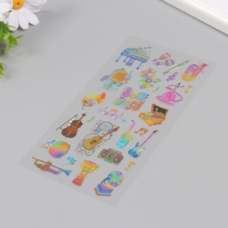 Stickers for creativity plastic "Musical instruments" 9.3x20.4 cm-2