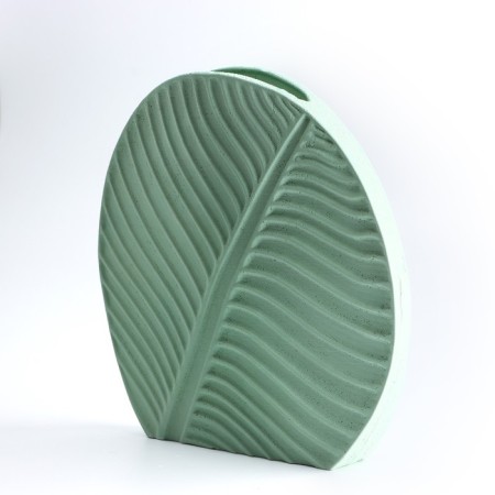 Vase for flowers decorative "sheet", salad, 19.5 x 20.7 x 3 cm-1