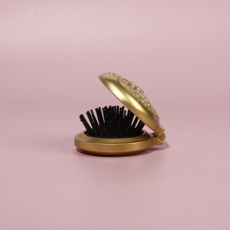 Massage comb “mother -of -pearl butterfly”, folding, with a mirror, d = 6 cm, color mix-5