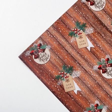 Glossy packaging paper "For you", 50 x 70 cm, New Year-4
