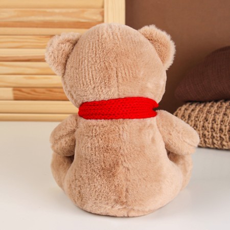 Soft toy "Bear in a scarf", brown color-3