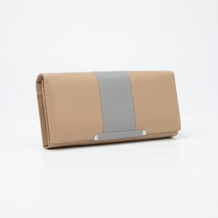 Women's wallet on magnets, beige color