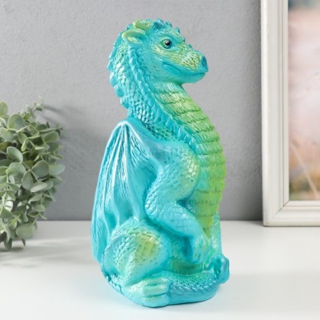 Figure "Dragon" 25x12x13 cm, turquoise-2