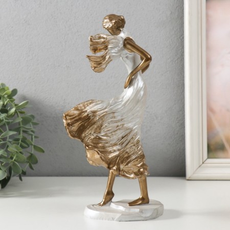 Polystone souvenir "Girl with a scarf. Wind" for bronze 12.5x8.5x25 cm-5