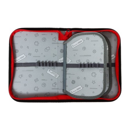 Penal 3 sections, tab inside, 140 x 210 x 40 mm, fabric, calligrata top block "sneakers"-3