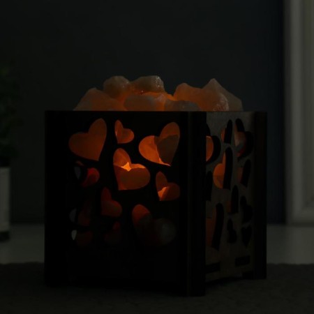 Salt lamp with Dimmer "Basket. Hearts" 1.8 kg, 15W, 15x12x12 cm-3