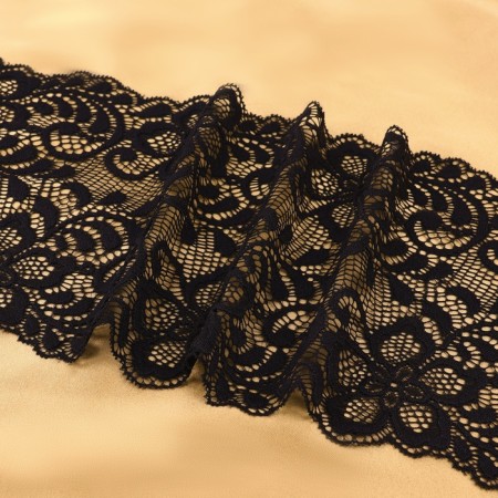 Lace elastic fabric, 190 mm × 2.7 ± 0.5 m, black color-2