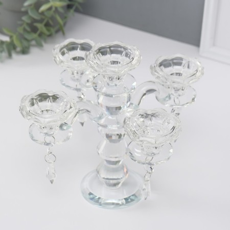 Glass of Glass for 5 candles "Candelabr" 19x23x23 cm-2