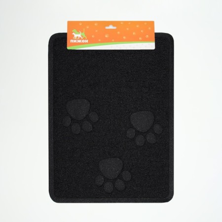 2-in-1 rug for a bowl/toilet for animals with rounded corners, 48 ​​x 35 cm, dark gray-5