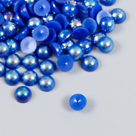 Decor for creativity plastic "Half of beads. Blue gamma" 20 g 0.8x0.8 cm-1