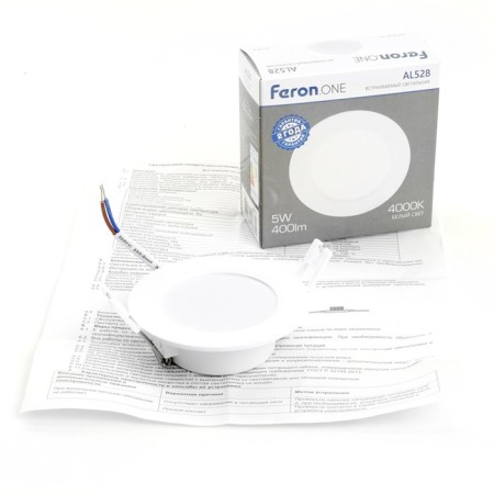 The built -in LED LED Feron AL528, IP40, LED, 5 W, 91x91x28 mm, white color-7