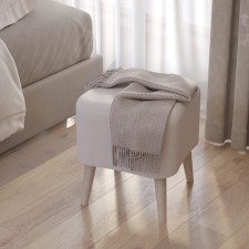 Банкетка «Куби», 410×410×450 мм, велюр, цвет молоко