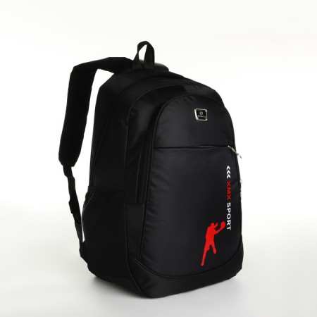 Youth backpack with lightning, 4 pockets, black/red color-2