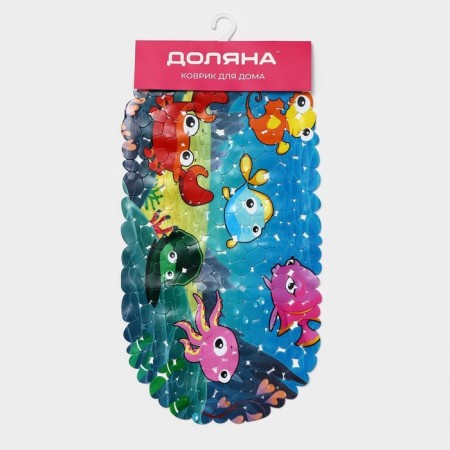 The rug anti -slip into the bathtub on the suction cups “Bright Pisces”, 35 × 68 cm, pebbles-6