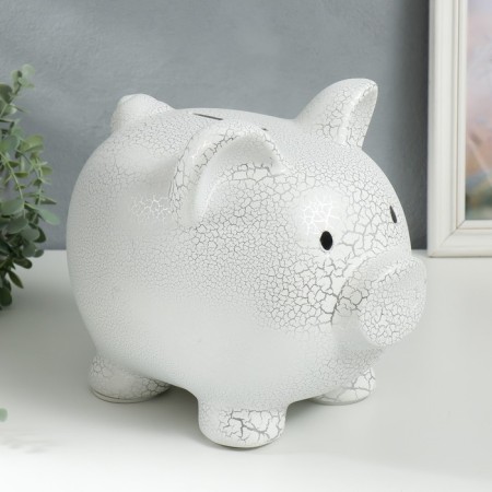 Pigger Ceramics "Pig - White Krakelyur" 30x22x26 cm-1