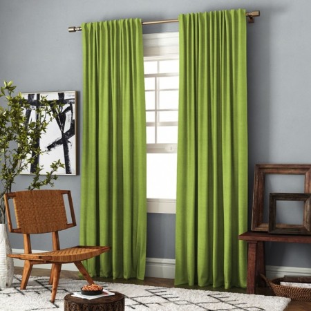 Set of curtains "Ibiza", size 200 x 270 cm - 2 pcs, picking - 2 pcs cm, green color