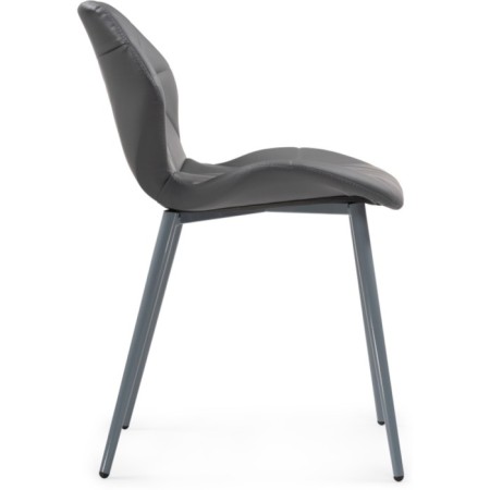 Stol on a metal frame Wald Metal/Ecokuzha, Gray/Gray 46x52x75 cm-2