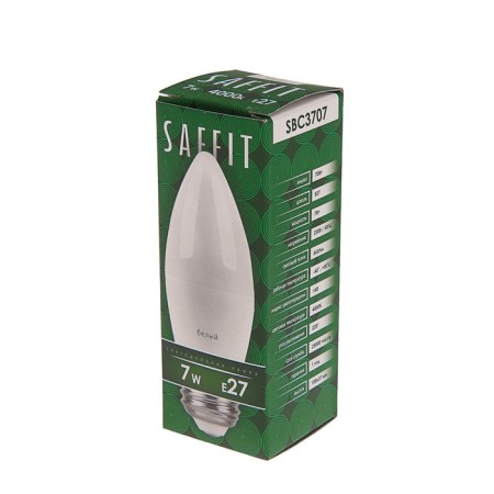 LED LED SAFFIT SBC3707, C37, E27, 7 W, 230 V, 4000 K, 560 lm, 220 °, 100 x 37 mm-2