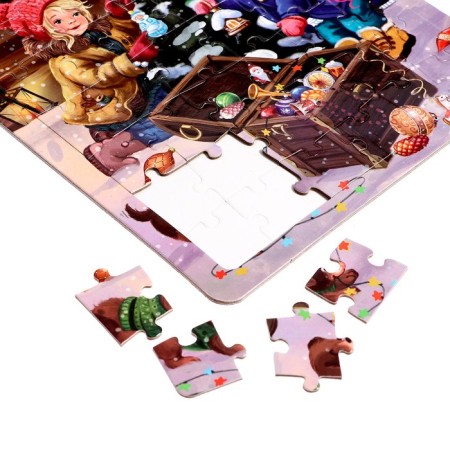 A set of puzzles in the frame "Hello, New Year", 35, 42, 54 details, in the package-3