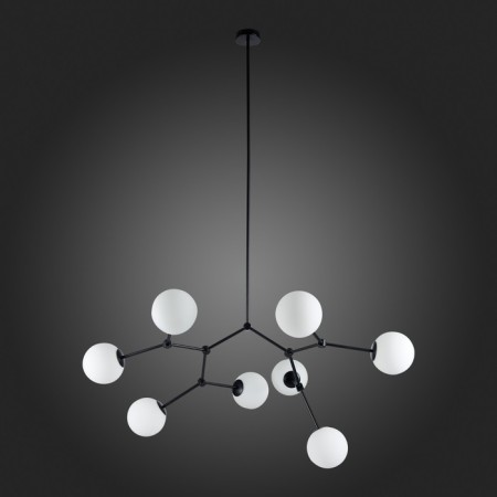 Suspended chandelier ST LUCE. SL1506.403.08. Chieti. 8x40 W, E14, 112x112 cm, black color-4