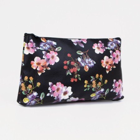 Cosmetic bag with lightning, black color