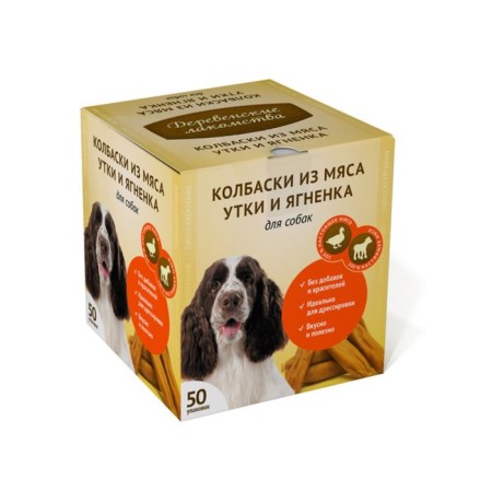 Mini sausages "Village goodies" for dogs, meat and duck meat, 8 g-1