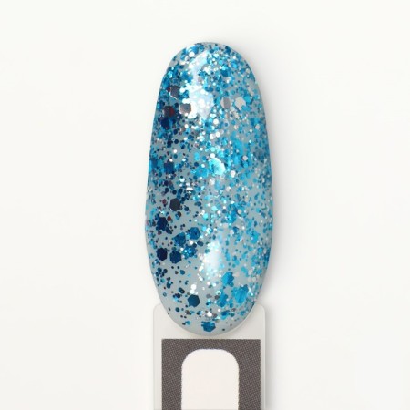 Nail varnish gel, Glitter Flash, 3 phase, 8ml, LED/UV, Transparent/Blue (04)-11