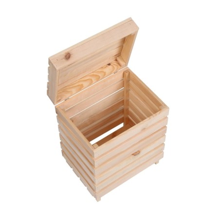 Box for vegetables and fruits, 30 × 40 × 50 cm, wooden, with a lid, Greengo-4