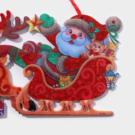 Decorative luminous jewelry (suspension) "Santa Claus on the sled" 20.5x37 cm-2