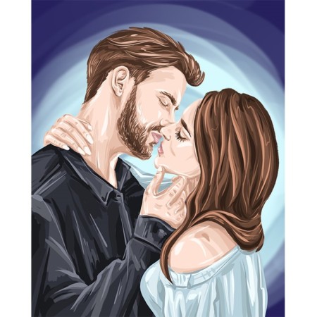 Diamond mosaic with a partial filling on the canvas "pair", 30 x 40 cm-1