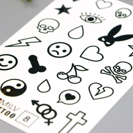 Tattoo on the body "Smiley" 10x15 cm-1