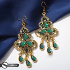 Hanging earrings with rhinestones 