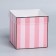 Gift box for flowers with PVC lid, packaging, pink stripes, 12 x 12 x 12 cm