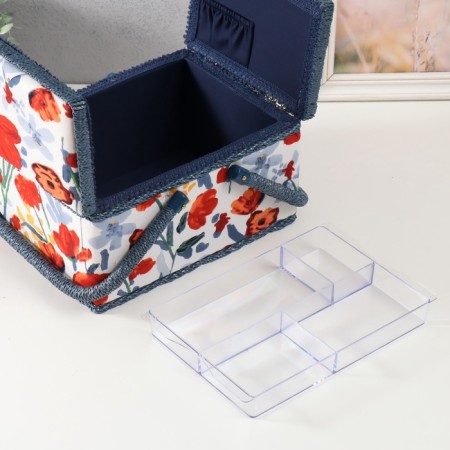 Casket for needlework "Summer flowers on white" 19x26x14.5 cm-6