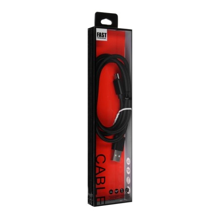 MicroUSB cable - usb, 2.1 a, nylon braid, 1 meter, black-3