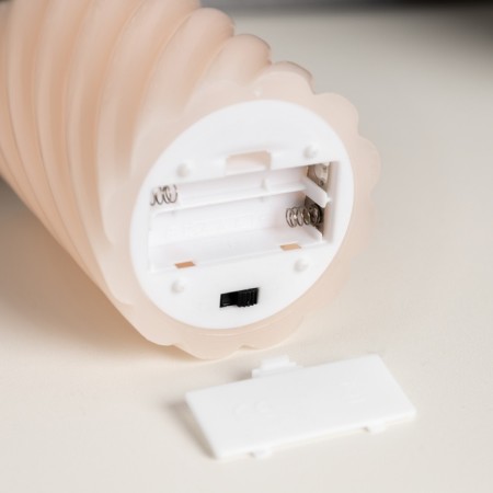 LED candle twisted pink, 7.5 × 12.5 × 7.5 cm, plastic, wax, batteries AAAX2 (not complete), glow warm white-2