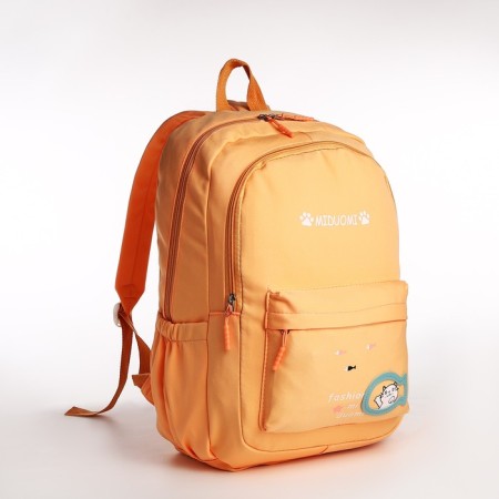 School backpack from textiles 2 department with lightning, 3 pockets, orange color-2